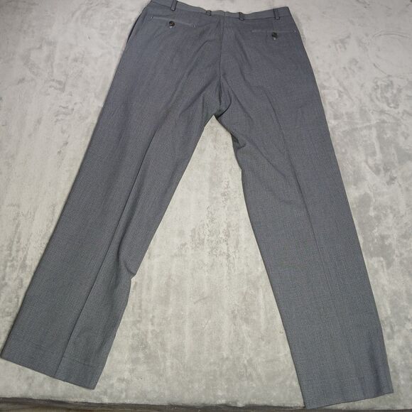 Lauren Ralph Lauren Dress Pants Mens 36x32 Gray Wool Checked Pleated Straight - Picture 4 of 10
